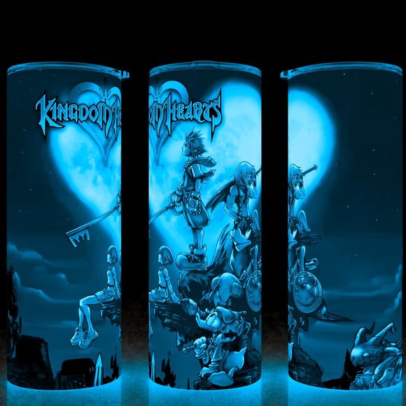 Glow in the Dark Kingdom Hearts Final Fantasy Sora & Mickey Cup Mug Tumbler 20oz - Picture 1 of 4